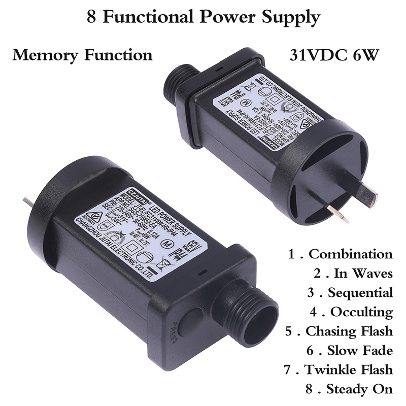 Transformateur 5V 24V 31V, alimentation 6W 3.6W, adapté aux décorations d'équipement LED de noël et d'halloween, prise ue US: green
