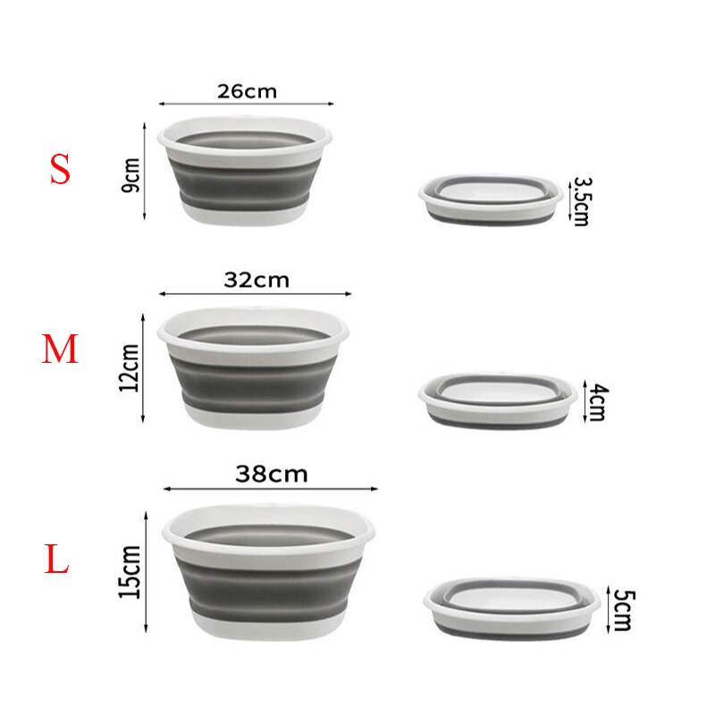 Bassin pliable en Silicone, 3 tailles, Portable, pour laver les légumes et les fruits, panier de Camping, pique-nique, outils de nettoyage