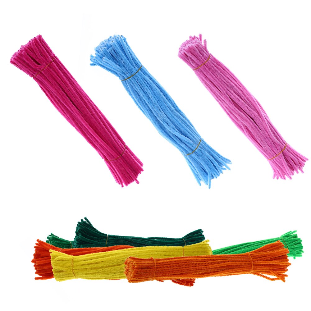 100Pcs Chenille Stems Pipe Cleaners Twist Rods Kids DIY Craft Educational Toy