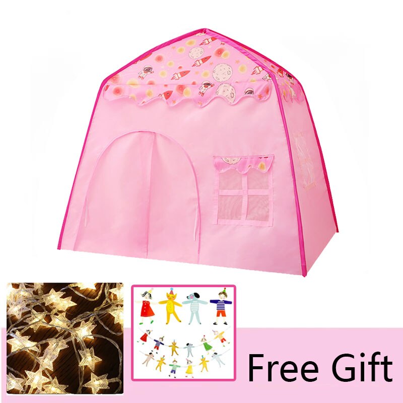 Dickere freundlicher Zelt Tipi für freundlicher Tragbare Mädchen Prinzessin Schloss Große Art drinnen Spielhaus Klapp Wigwam Tipi: GR0071-Rosa-A