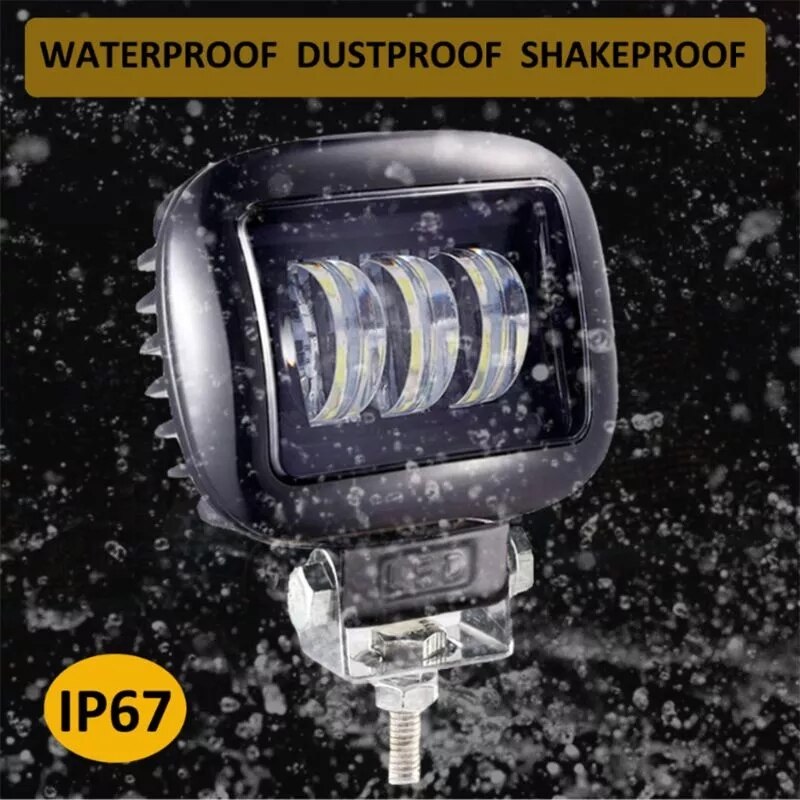 5 Inch 30W Ronde Vierkante Flood Beam Led Werk Licht Voor Motorfiets Suv Auto 4X4 Truck Offroad 24V 12V Lichten Bar Draagbare Licht