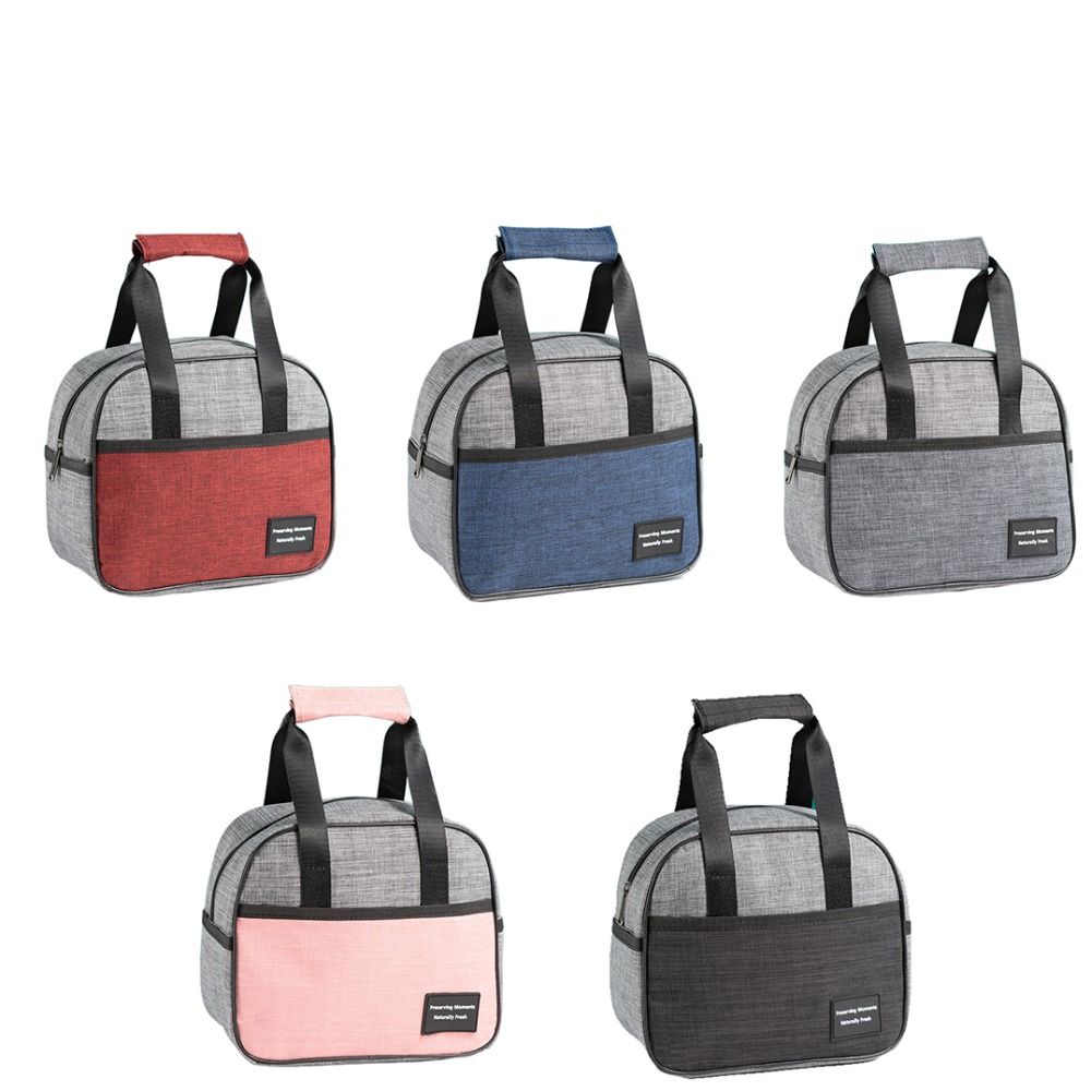 Portable Insulated Thermal Lunch Bag Waterproof Large Capacity Hand-held Picnic Food Pouch Oxford Cloth Thickened Lunch Box
