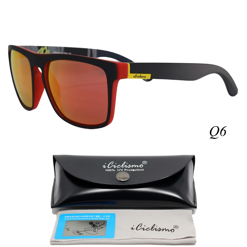 Quisviker polariserede solbriller mænd campingfiskebriller  uv400 beskyttelse cykelbriller  tr90 ramme sportsvandring briller: Q6