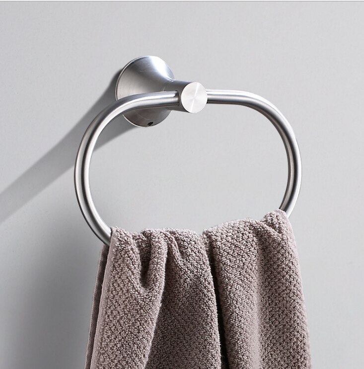 304 rustfrit stål børstet håndklæde ring badeværelse håndklædeholder håndklæde krog badehåndklæde ring hotel projekt: B stil