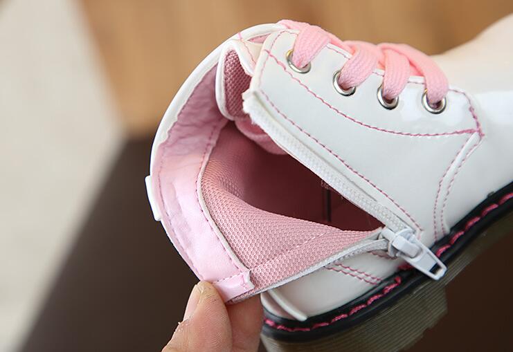 Glanzende lakleren peutermeisjeslaarzen lente herfst meisjes martin boots kinder enkellaarsjes meisjes witte sneakers maat 21-30