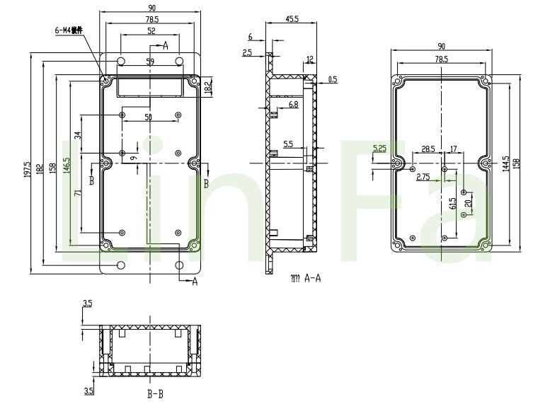 5pcs Waterproof housing/158*91*46 waterproof enclosure/Control Box