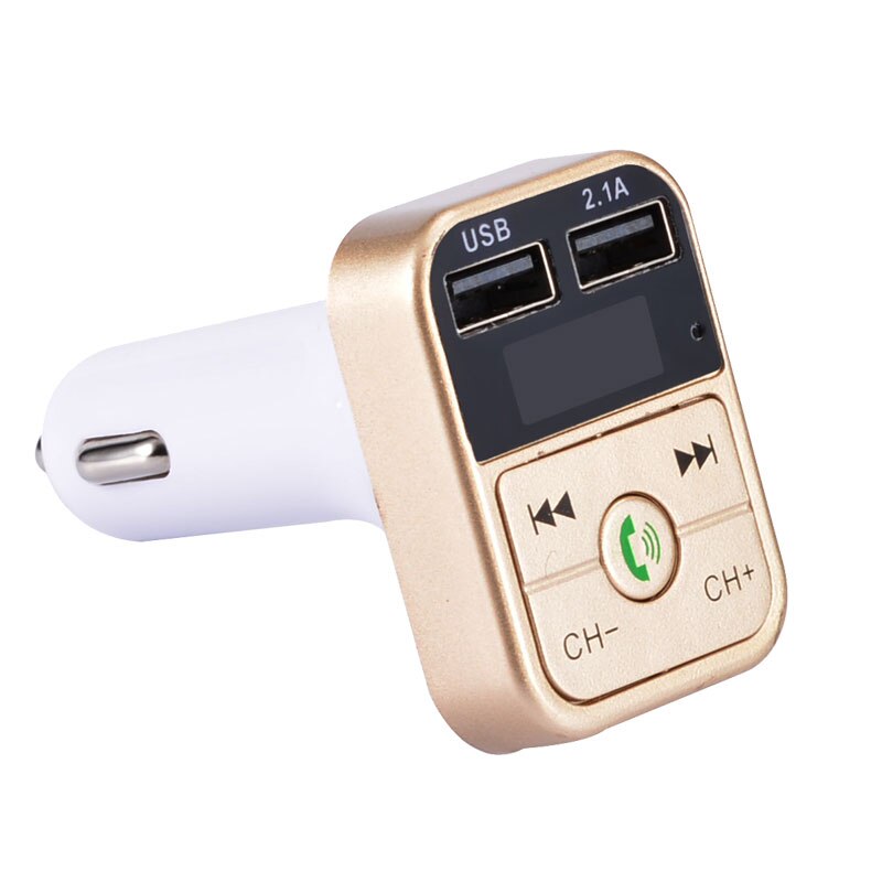 Kit transmetteur FM Bluetooth 5.0 pour voiture, modulateur MP3 sans fil, récepteur Audio mains libres, chargeur rapide double USB, adaptateur de musique: Gold