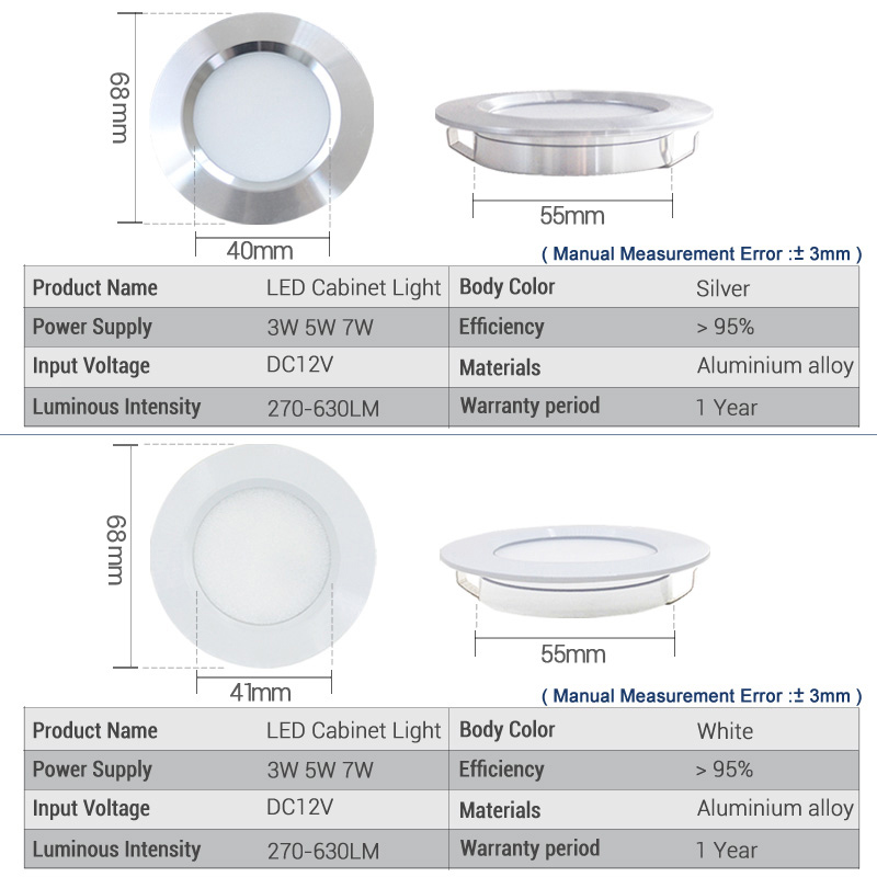 Mini Downlight LED 12V Ultra-mince 3W 5W 7W intégré petit projecteur plafond cuisine salle de bains miroir phares intégré projecteur