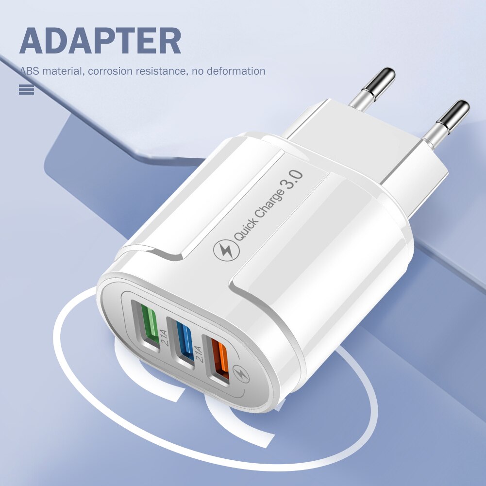 3 Hafen USB Ladegerät 3,1 EINEN Schnellen Ladung 3,0 Universal- Zauberstab Telefon Tablette Schnelle Ladung Adapter für iPhone für Samsung UNS EU Stecker