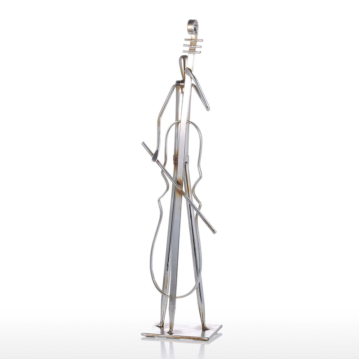 Tooarts Metal Sculpture Orchestra Cello Iron Sculpture Abstract Sculpture Modern Sculpture Band Instrument Home Ornament: Default Title
