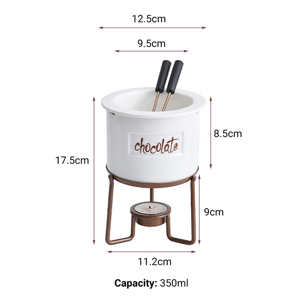 1 Set 350ml Chocolate Melting Pot Food Grade Rust-proof Metal High-Temperature Resistant Candy Candle Melting Pot for Home Pot