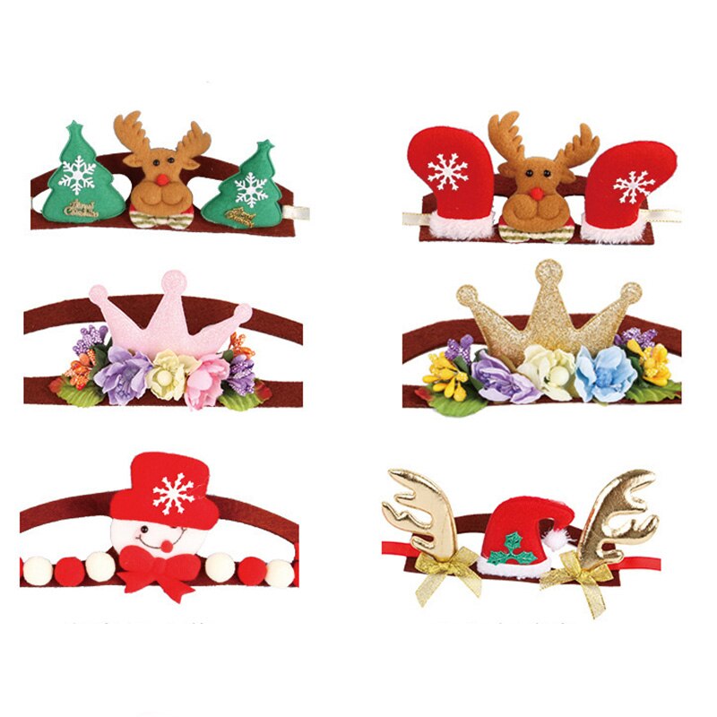 Tocado navideño para perro de Gato, variedad de sombreros de Noche de Brujas, sombreros para mascotas, diadema con anillo de flores de simulación, accesorios para perros
