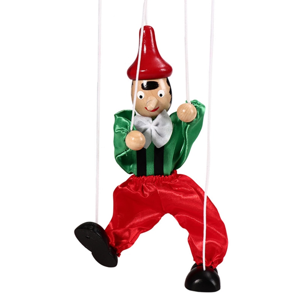 Clown Hand Marionette Puppet Toys Children's Wooden Colorful Marionette Puppet Doll Parent-Child Interactive Toys: As Shown