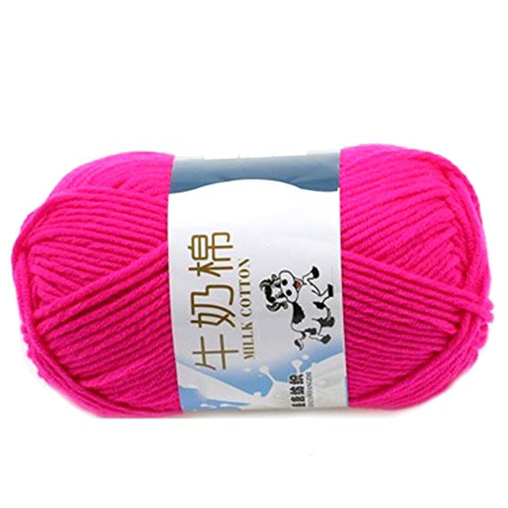 7 Shares Multi Color Cotton Silk Knitting Yarn Soft Warm Baby Yarn For Hand Knitting Thread Supplies: Rose powder