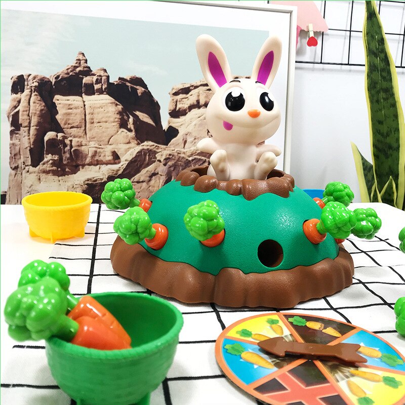 Pull-up gulerod legetøj kofanger kanin sjovt legetøj radise legetøj fest spil for børn pædagogisk legetøj hoppe kanin og gulerod
