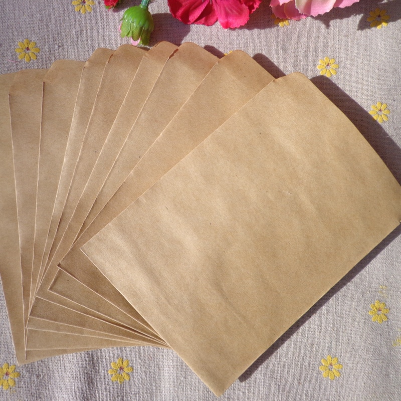 25 kpl kraft tyhjä kirjekuori paperitavarat kortti kirjekuoret postikortti valokuvasäilytys juhlat lahja paperipussi 9 x 12.5cm