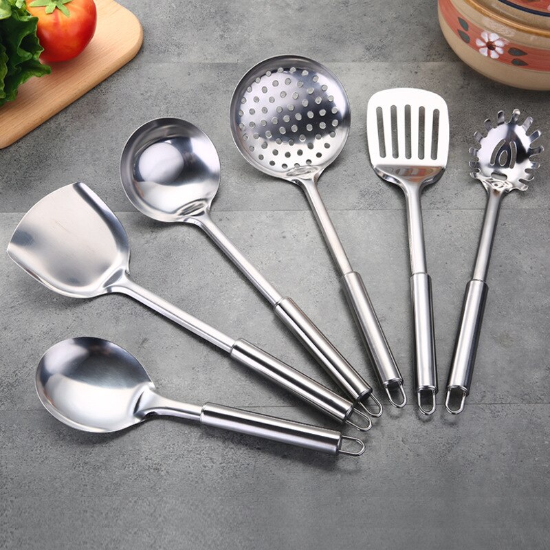 Kitchen Utensils Cooking Utensils Set Spatula Shovel Cooking Tools Set Stainless Steel Kitchen Tools Accessories R2048