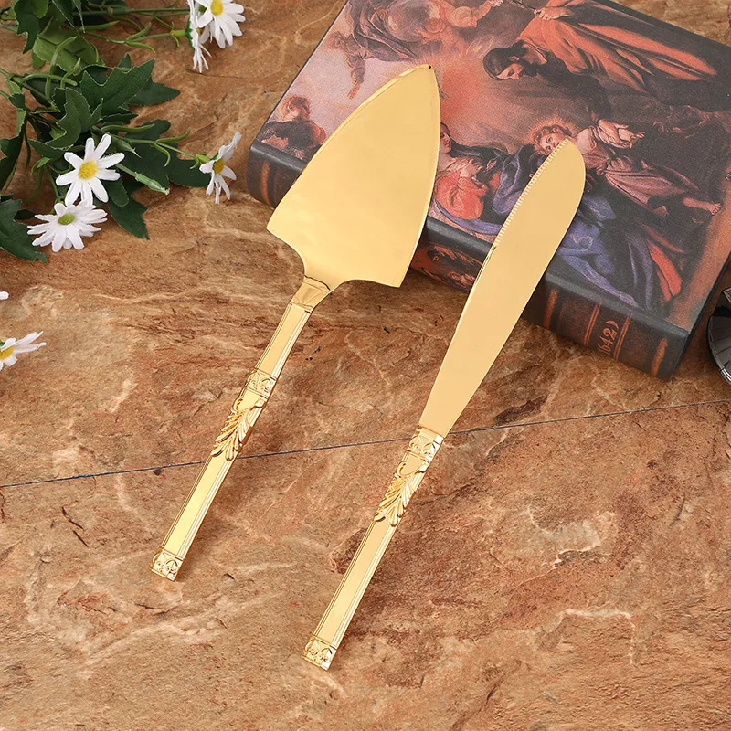 2 Stuks Bruidstaart Mes en Schop Pizza Broodmes Bruiloft Benodigdheden Taartmes Driehoek Brood Schop Bakken Tools: Chocolade