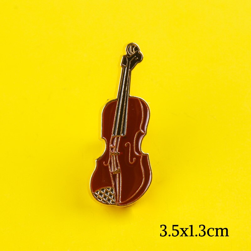 Muziekinstrument Pin Badges Op Kleding Emaille Pins Gitaar Pictogrammen Leuke Metalen Badges Strepen Voor Kleding Badge Voor Jeans Jas: Gun Metal