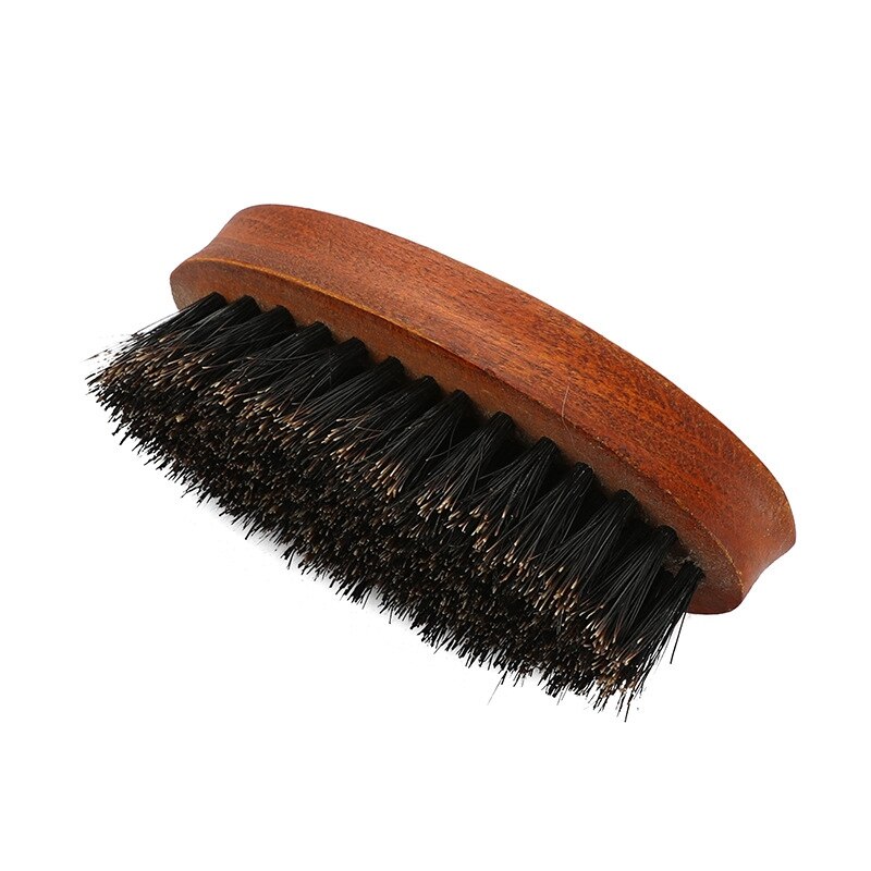 Wooden Handle Beard Brush Natural Wild Boar Bristle Shaving Wave Brush Brosse Barbe Tools Beard Shaping Tool Men Moustache: Default Title