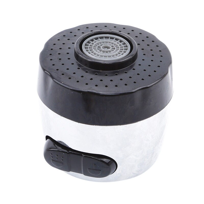 Adaptador de boquilla de aireador de grifo, se puede ajustar un 360 de rotación, filtro de ahorro de agua, conector de grifo de cocina,: black