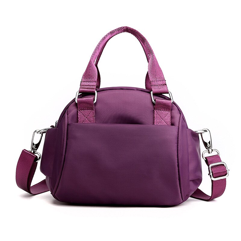 KVKY frauen Wasserdichte Nylon Bote Taschen Weibliche Tote Schulter Taschen Mädchen lässig Handtaschen Süße Crossbody Hülse Tasche: Lila