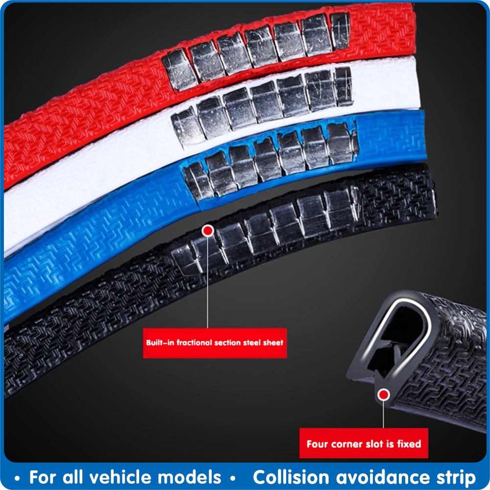 Universal Car Door Edge Scratch Protector Strip Guard Trim Automobile Door Anti Collision Strip With Steel Car-styling 5m