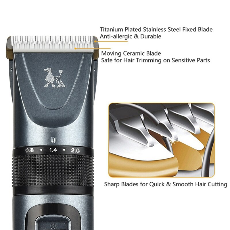 Dog Clippers Low Noise Pet Clippers Rechargeable Dog Trimmer Cordless Pet Grooming Tool with Comb Nail Kits