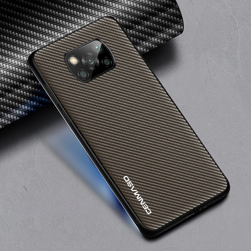 Capa Poco X3 Case For Xiaomi Poco X3 NFC M3 Case Carbon Fiber Leather Back Cover For Xiaomi Mi 10T PocoPhone X3 F2 Pro Case: For Mi 10T Pro / Champagne Gold