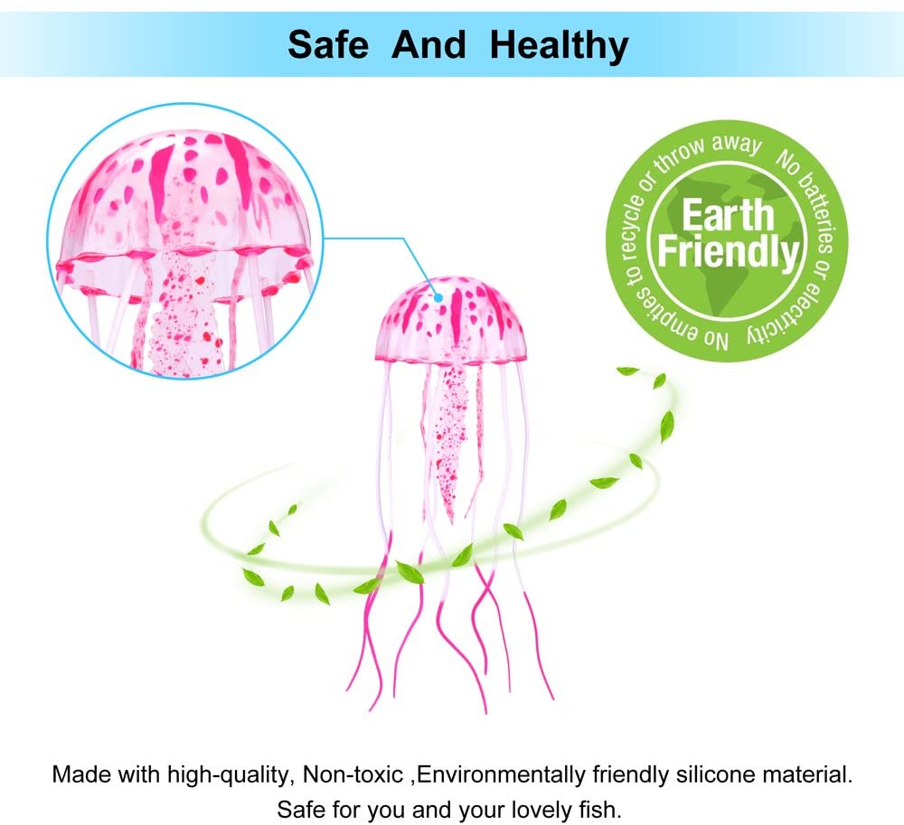 Glowing Effect Artificial Jellyfish for Aquarium Decor Fish Tank 1pc Silicone Simulated Underwater Live Glowing Artificial Vivid