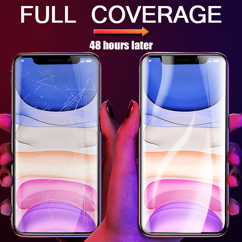 3PCS Full Cover Hydrogel Film auf dem Displayschutzfolie für iPhone 7 8 Plus Displayschutzfolie auf iPhone X XR XS MAX 11 12 13 14 Pro