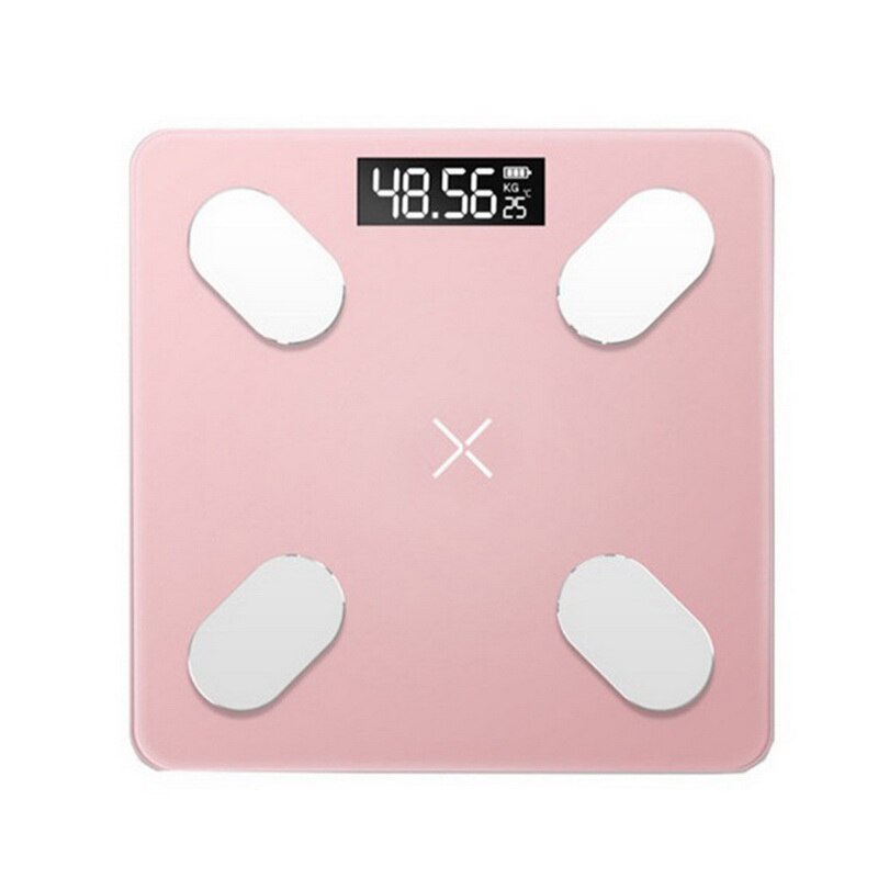 Digital Body Fat Scales Bathroom Weight Scales Floor Bluetooth Electronic Mini Smart Composition Scales with APP: Pink
