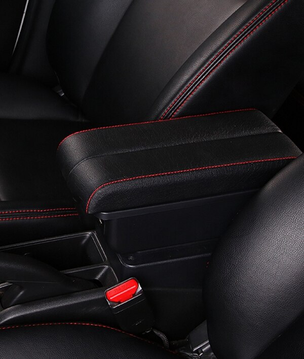 Voor Hyundai I30 Armsteun Doos Centrale Winkel Inhoud Opslag Armsteun Doos Met Usb: B-Black red line