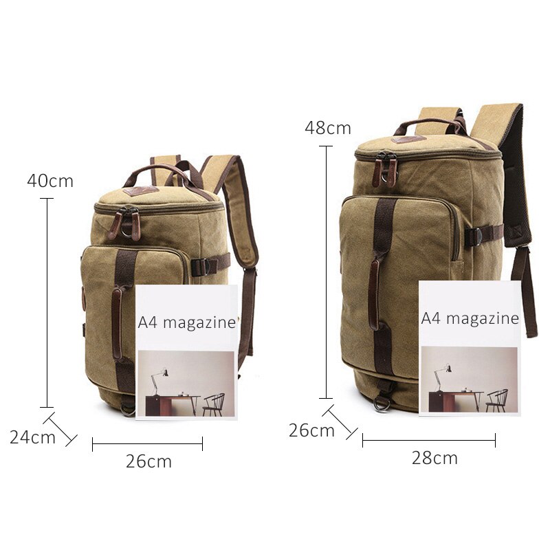 Scione Large Capacity Man Travel Bag Mountaineering Backpack Male Bags Canvas Bucket Shoulder Backpack Carry on Luggage bag