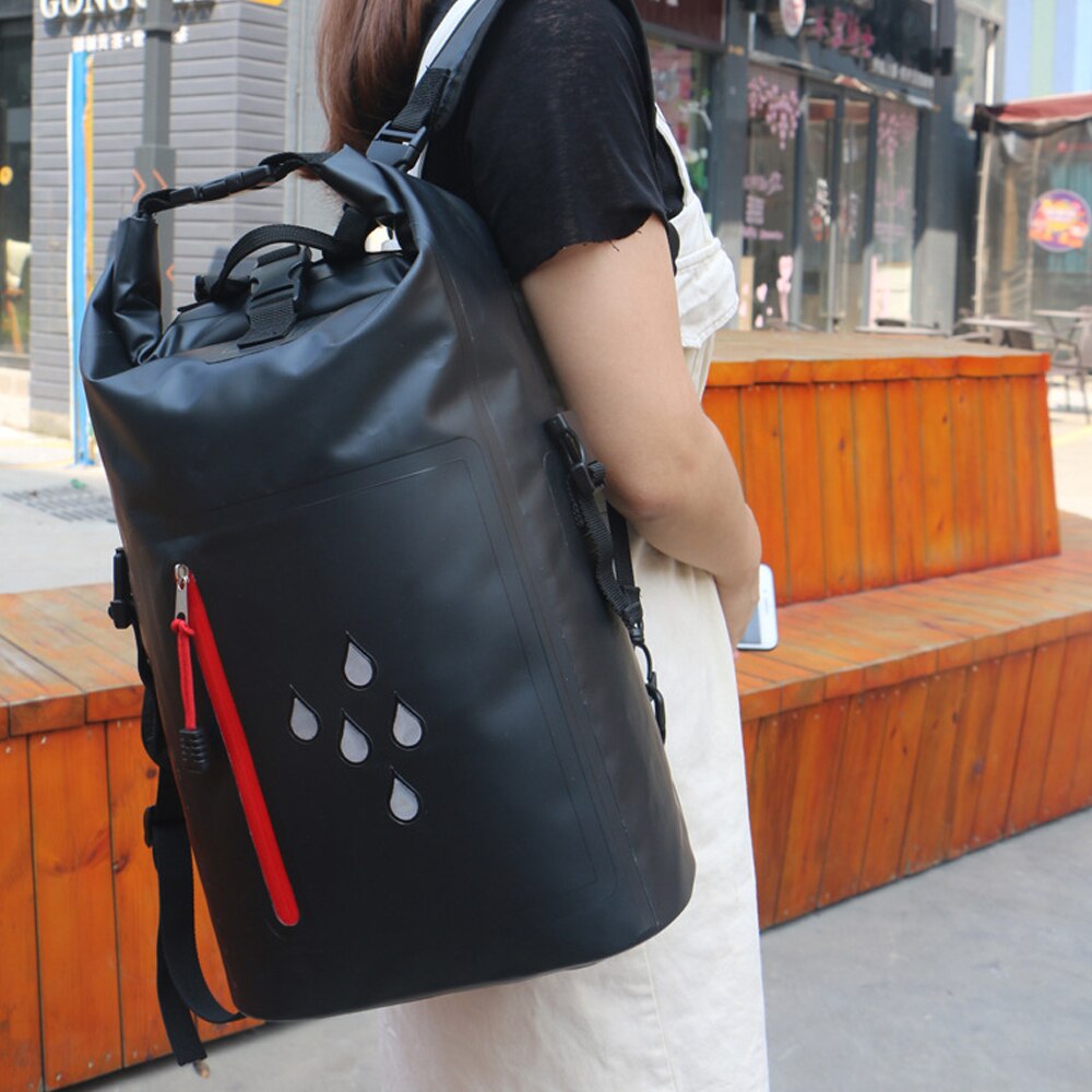 Mochila impermeable de PVC con doble hombro, impermeable, reflectante, impermeable, para pesca