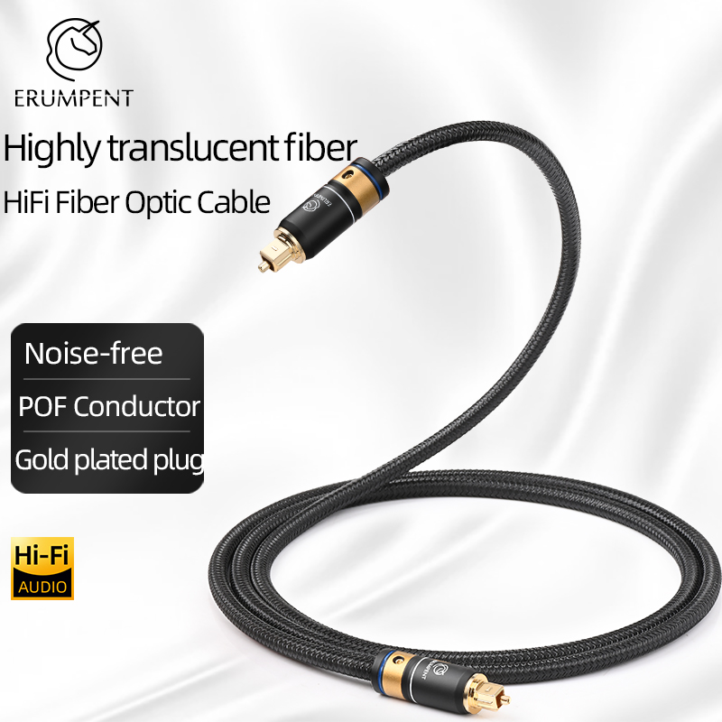 ERUMPENT Cable de Audio óptico Digital HiFi Conductor POF Cable de Audio de fibra óptica Toslink SPDIF Digital para Dolby DTS 5,1 7,1