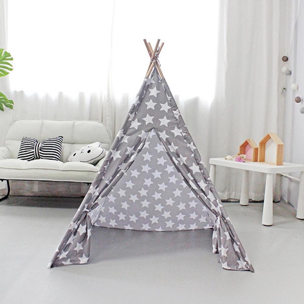 Kinderen Teepee Play Tent Opvouwbare Canvas Playhouse Tent Kinderen Tipi Driehoek Teepee Tent Voor Kids Play Game House Tenten