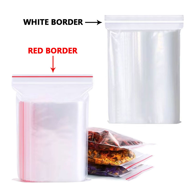 100 stks/partij Kleine ZipLock Plastic Zakken Transparante Zak Hersluitbare Vacuüm Opbergtas Doorzichtige Zakken Rits Voedsel Opslag Zip Zakken