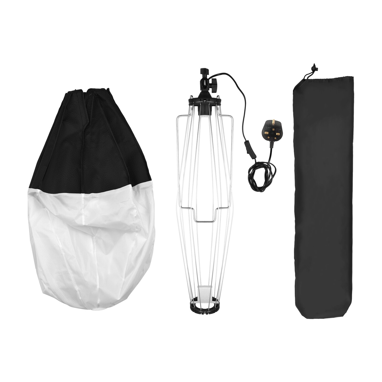 Softbox esférico plegable de 50cm, Softbox de instalación rápida con enchufe E27 para estudio de fotografía y vídeo, accesorio de iluminación: UK Plug