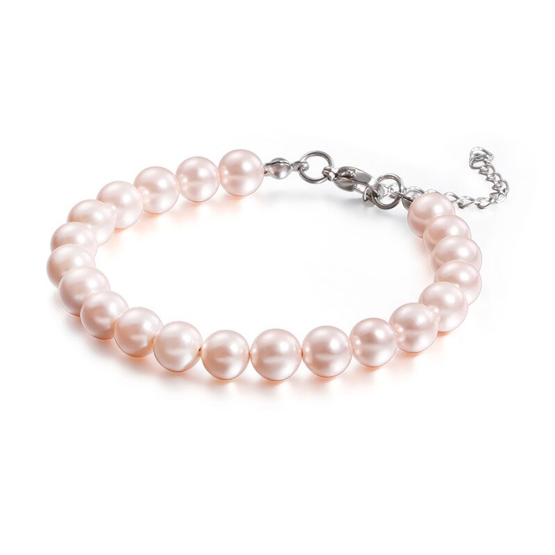 Balls Bracelets Silver Color Stainless Steel Resin Beaded Bracelets Pulseras Jewelry