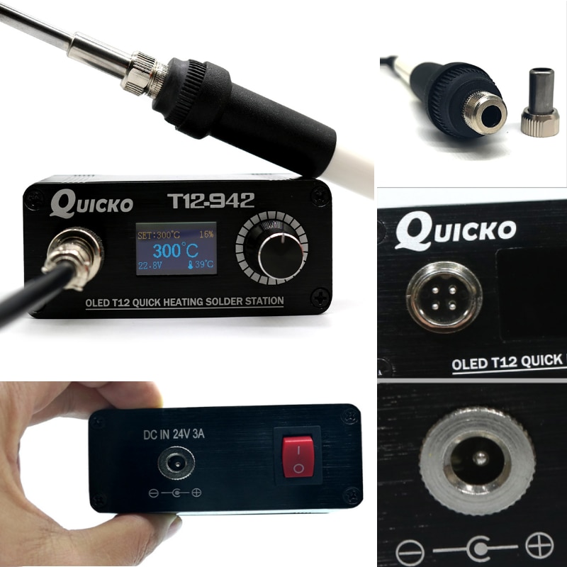 Kit de estación de soldadura de calefacción con puntas T12 y mango de hierro, T12-942 Mini LED, herramientas eléctricas digitales, estación de soldadura, herramientas DIY