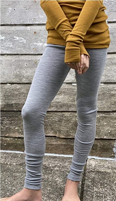Pyjama Long en laine mérinos Pure sous-vêtements thermiques pour enfants, bas de pyjama, couche de Base naturelle et biologique