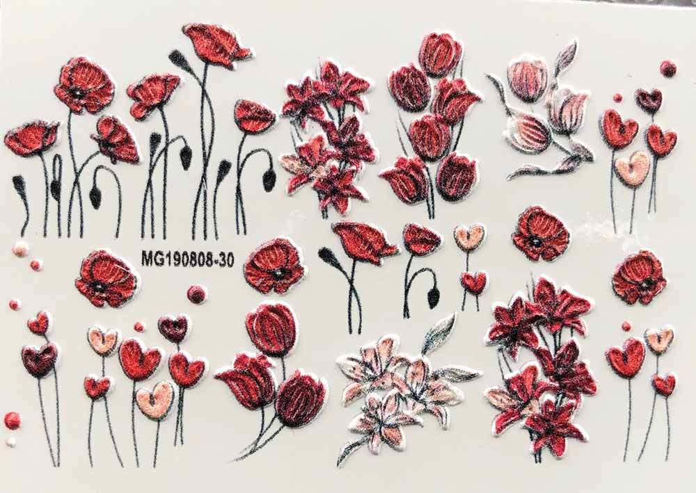 1pc 3d acryl gegraveerde bloemen nagel sticker reliëf wit zwart kant bloem water decals empaistic nagel water slide decalsz 0108: 14