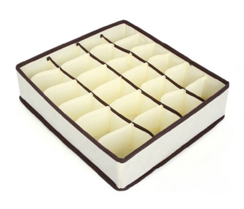 6/7/8/24 Grids Ondergoed Beha Opbergdoos Opvouwbare Opbergdoos Lade Organisatoren Sokken Opbergtas Kast Sokken opbergdozen: 24 Slots Beige