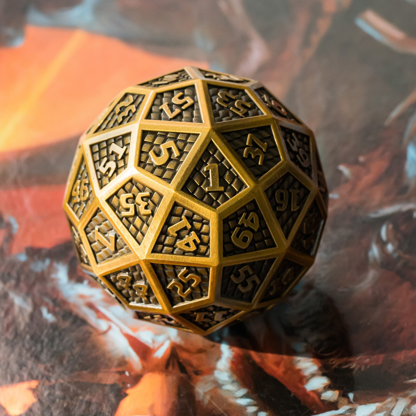 Cusdie 60 Sided Dice Giant Ancient Metal Dice D60 Dice DND Dice for D&D Role Playing Game MTG Pathfinder