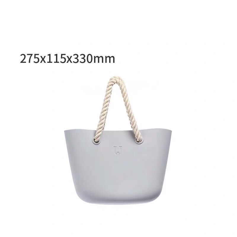 Été nouvelle sac de natation femmes sac à main étanche Silicone matériel sac de plage grande capacité sac de rangement sac à bandoulière: Gris clair