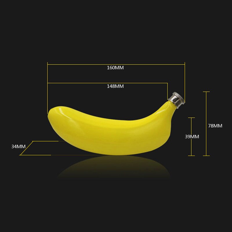 5 Oz Banana Stainless Steel Hip Flask Portable Banana Shape Yellow Liquor Whiskey Alcohol Pocket Bottle Bridesmaid