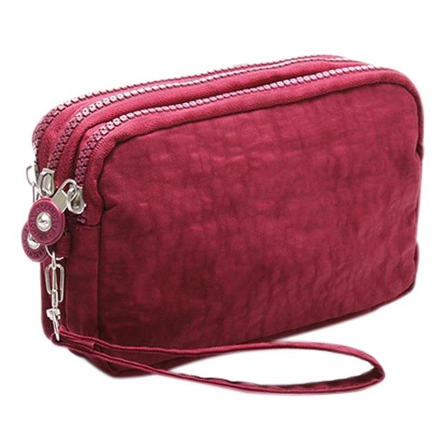 31Pinshang Lady Handtas Telefoon Portemonnee Pakket 3 Lagen Handtas Doorsnede Clutch Bag Grote Capaciteit Tassen Voor Vrouwen ZK30: Red wine