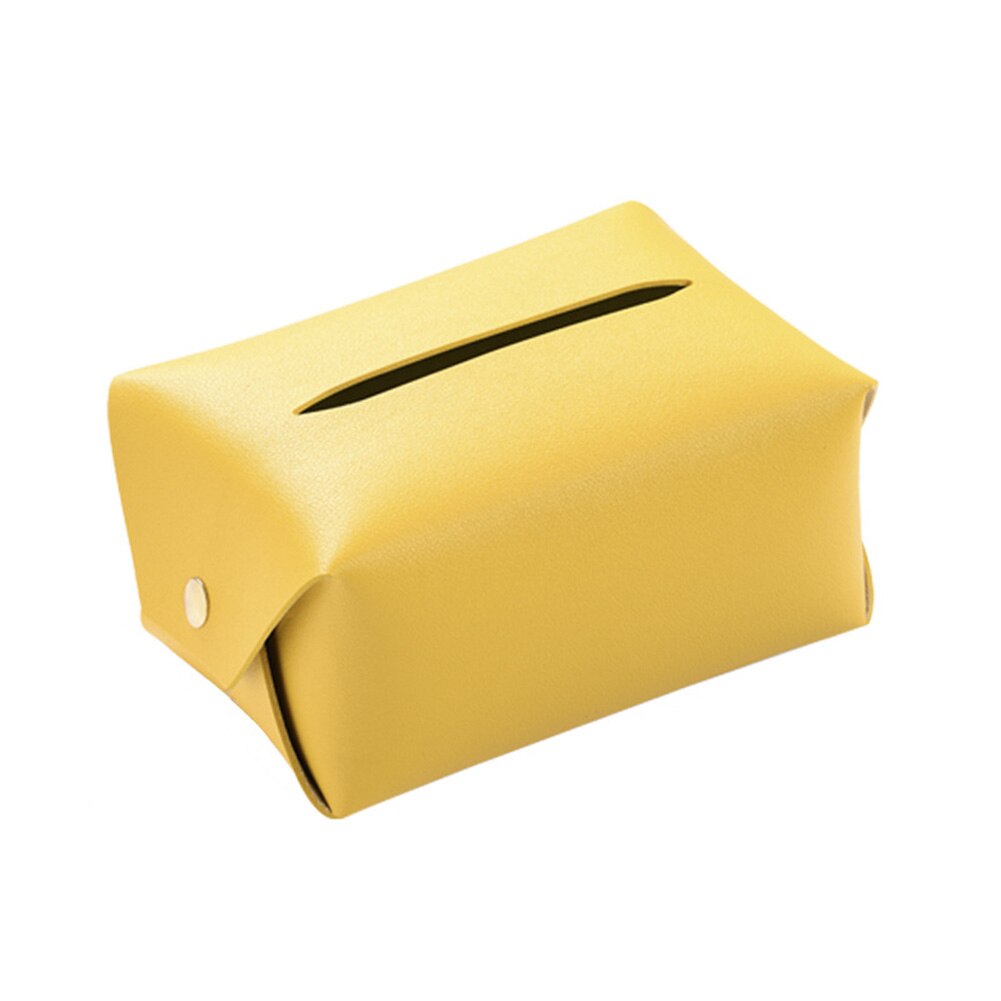 Hotel Paper Container Bathroom Pouch Tissue Box Waterproof Living Room Home Car Napkin Holder Desktop Organizer Faux Leather: Yellow
