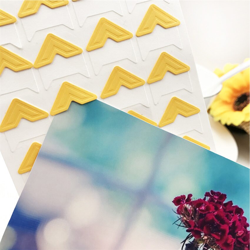 120 stks/partij (5 vellen) DIY Snoep kleuren Vintage Hoek kraftpapier Stickers voor Fotoalbums Frame Decoratie Scrapbooking